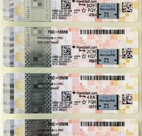 Windows OEM License Sticker